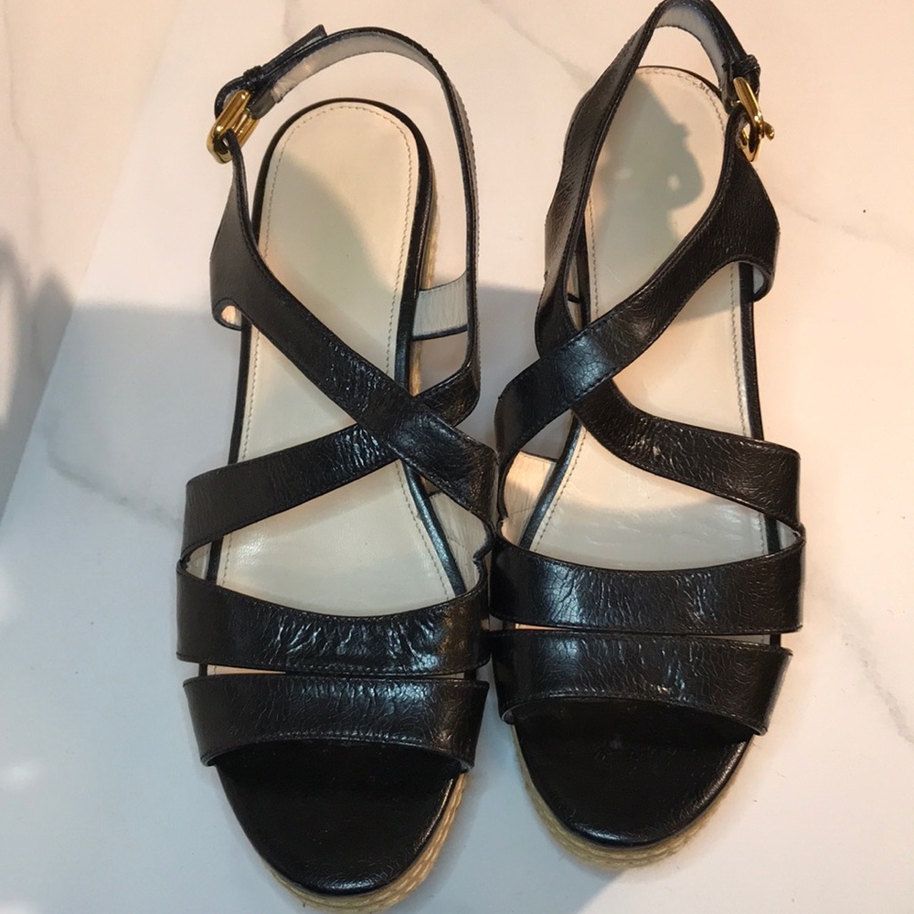PRADA, Black Strappy, Wedges, Size 36.5 Euro - Picture 7 of 8